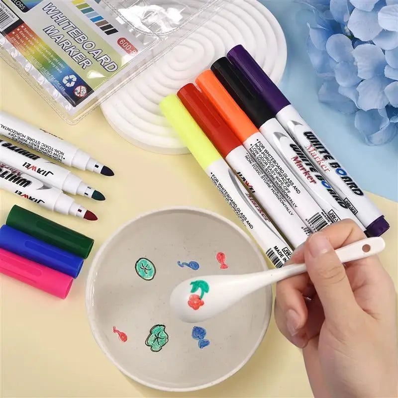 Magischer Wasser-Malstift Whiteboard-Marker Schwimmender Wasser-Zeichenstift Farbiger Markierungsstift Whiteboard-Stift Große Kapazität Abwischbar